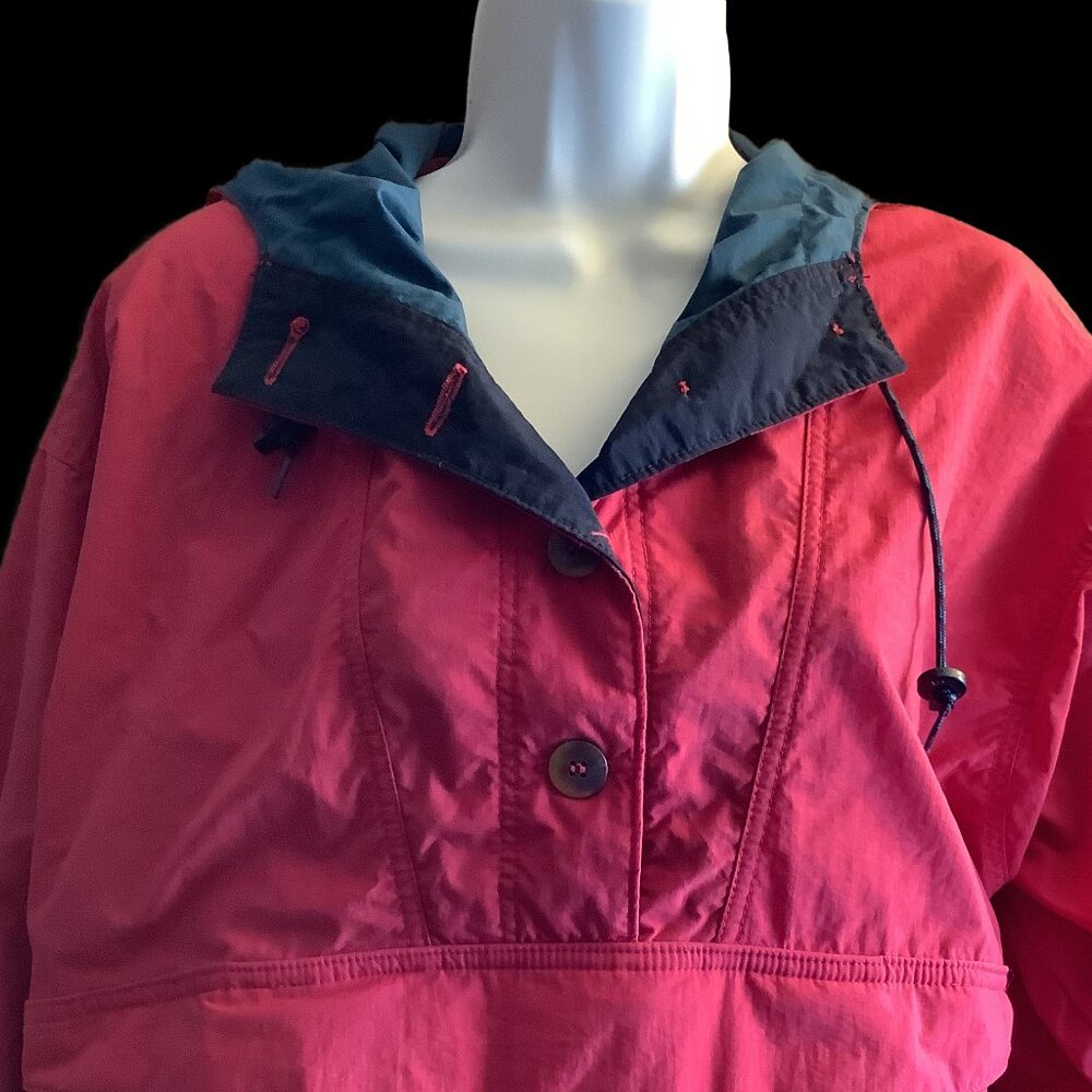 Columbia Vintage Mens Red Kangaroo Zip Pouch Side Pocket Pullover Hoodie - Picture 3 of 10